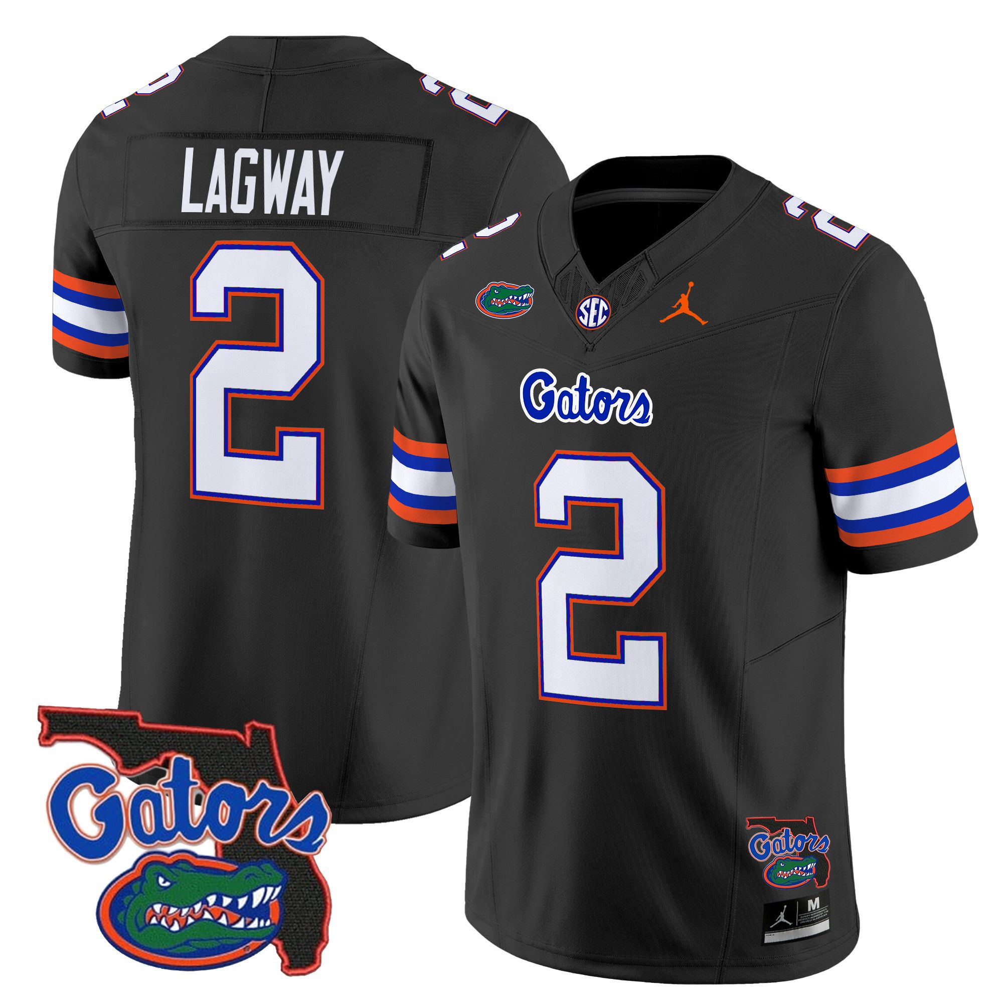 Men Florida Gators #2 Lagway Black 2024 Florida Patch Vapor Limited NCAA Jersey style 1